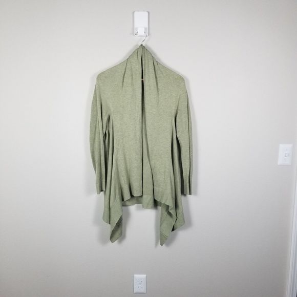 Lululemon Cashlu Knit Waterfall Open Cardigan In Heathered Rosemary Green Sz M/L - Picture 9 of 13